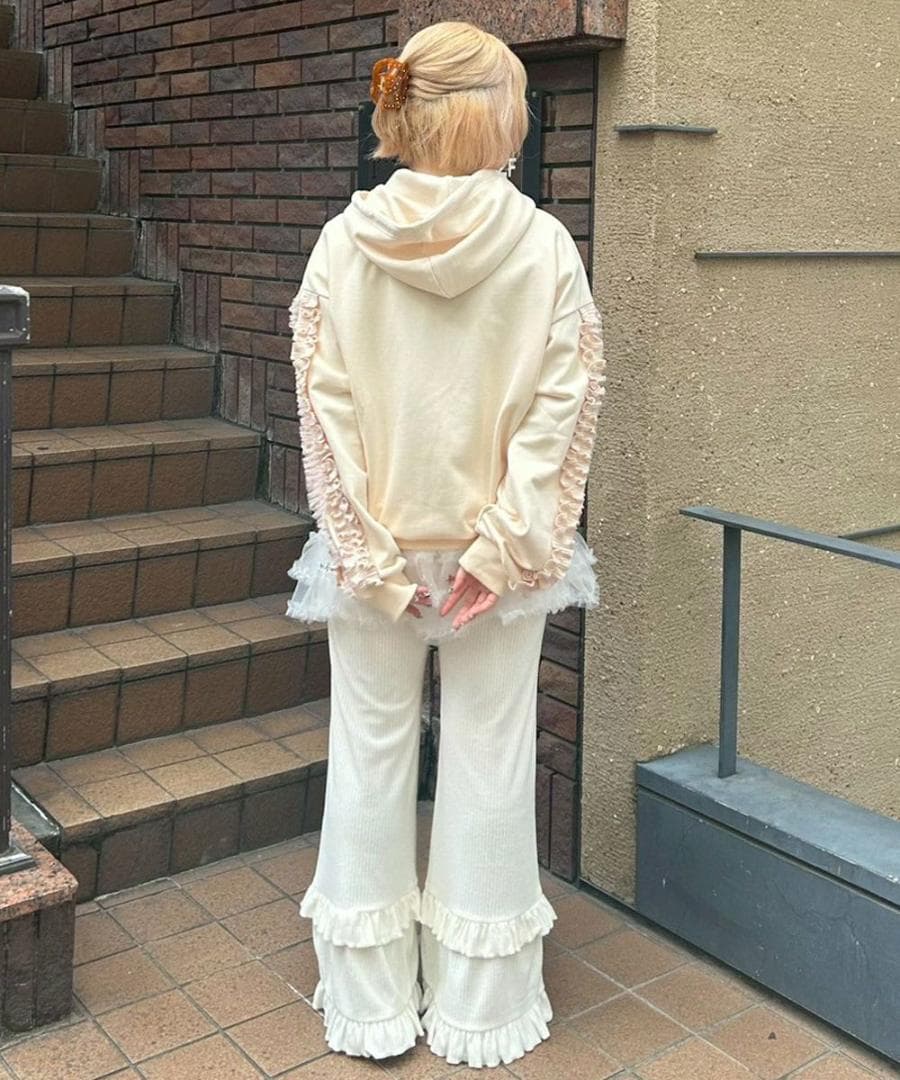 最新作 新品 Candy Stripper HEART FRILL HOODIE