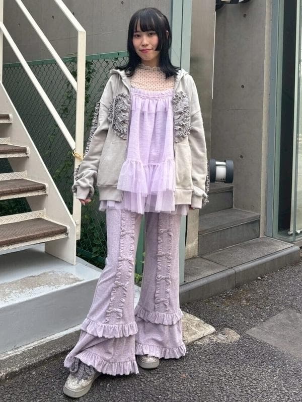 最新作 新品 Candy Stripper HEART FRILL HOODIE