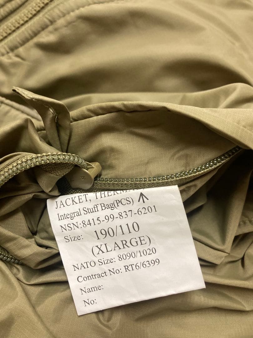 イギリス軍 PCS サーマルジャケット ミリタリー ECWCS エクワックス