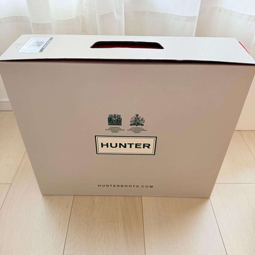 美品！ HUNTER ブラック 長靴 トリカラー ロゴ ショート 24 24.5