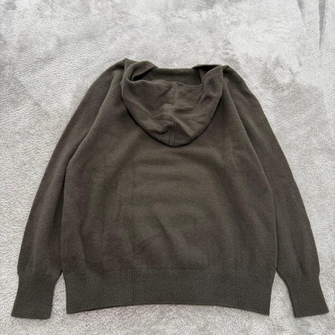 FRAMeWORK ウールカシミヤ フード パーカー ニット ダークグリーン