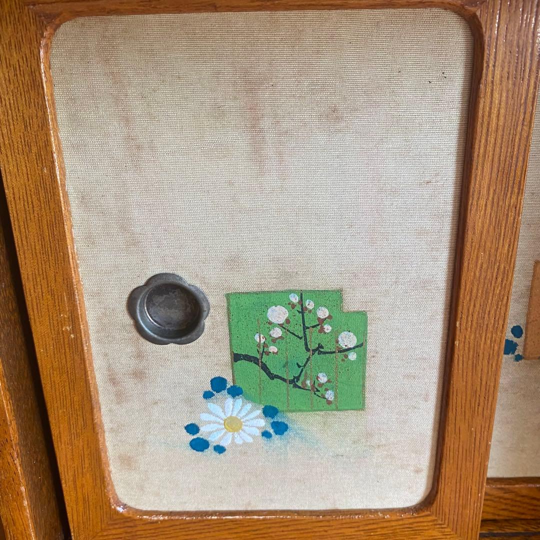 アンティーク ガラス 戸棚 キャビネット 箪笥 昭和レトロ y151