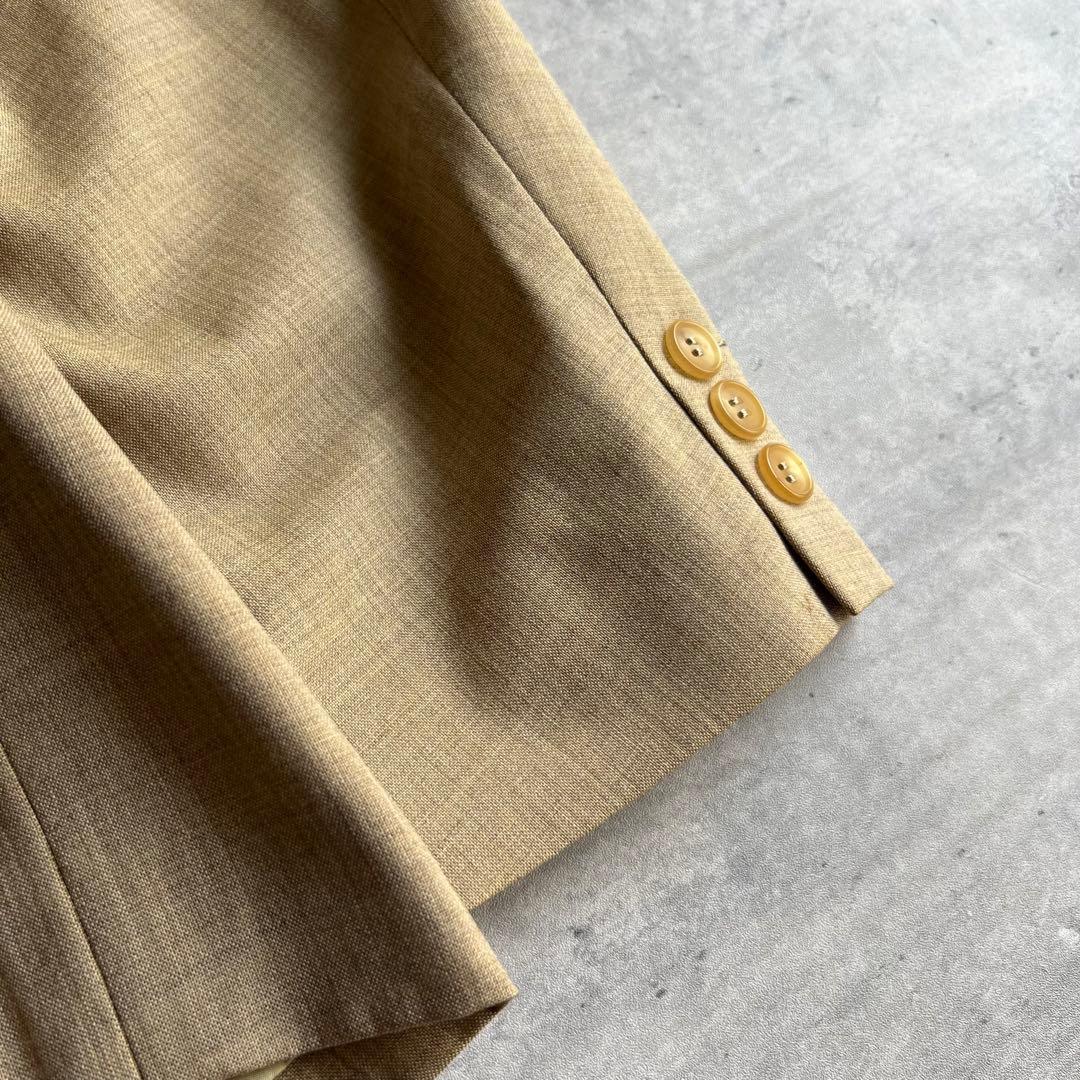 イッセイミヤケメン　アーカイブ　80s　筆タグ　ノーカラージャケット　ベージュ