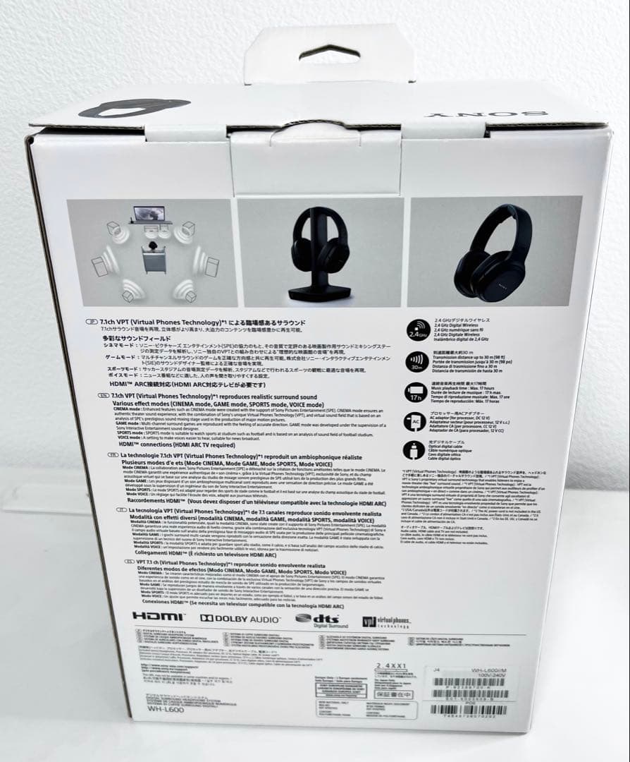 ［良品］SONY WH-L600 デジタルサラウンドヘッドホンシステム