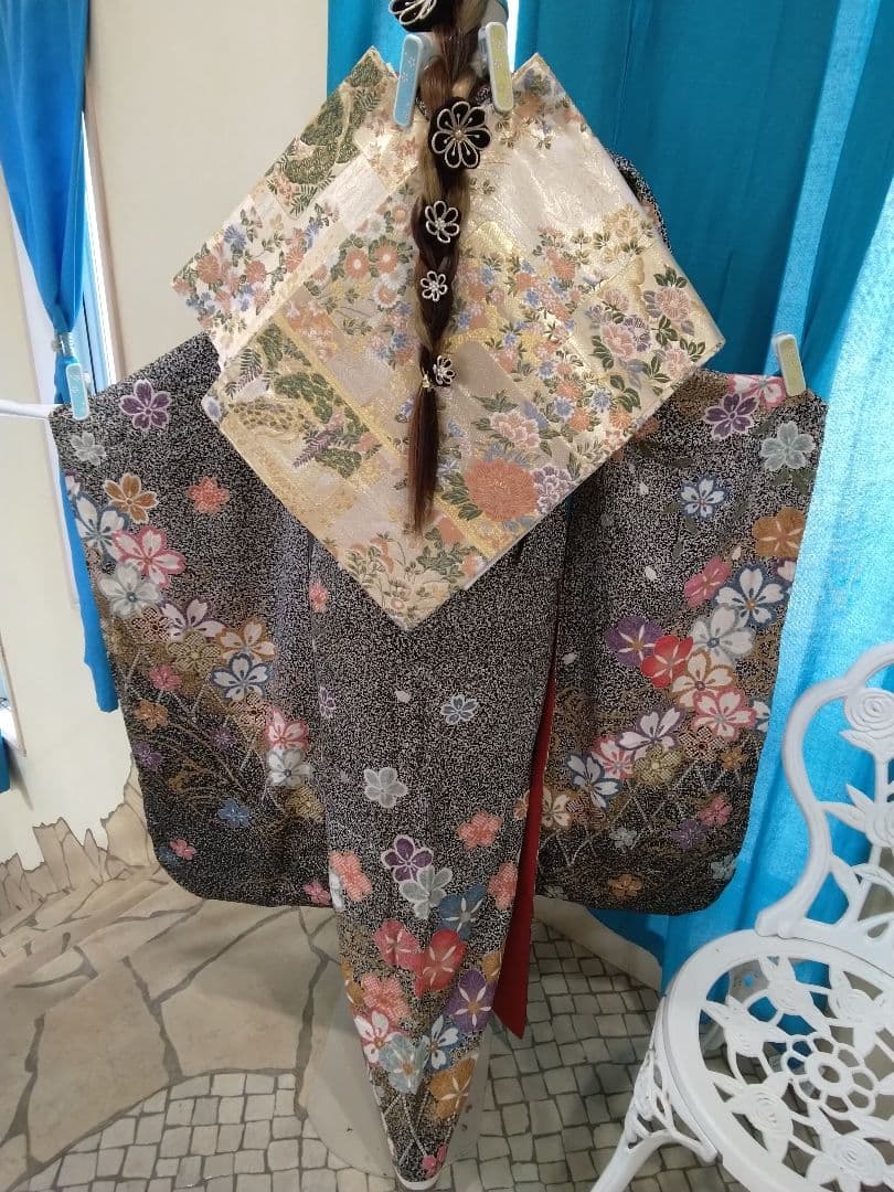 【新春福袋】鈴乃屋振袖フルセット、重ね衿帯揚げ帯締め、西陣袋帯、襦袢、ガード加工