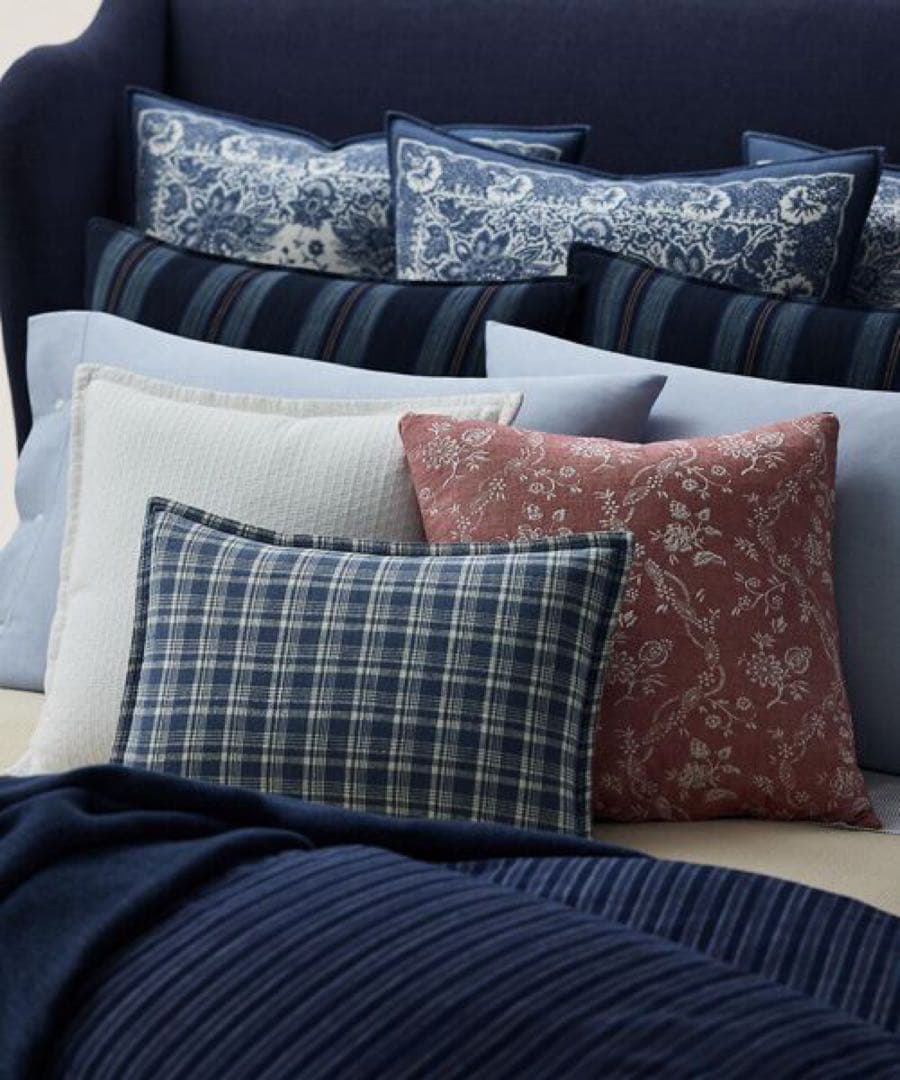 未使用ラルフローレン　シングルコンフォーターカバー&ピロケース2枚　キナリ地花柄