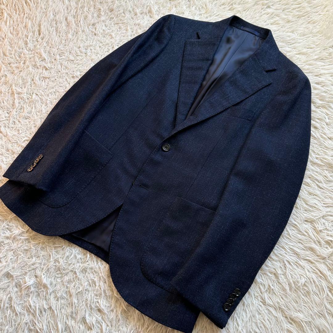 美品✨シップス×ロロ・ピアーナ　段返り　ジャケット　シルク　カシミヤ　ネイビー