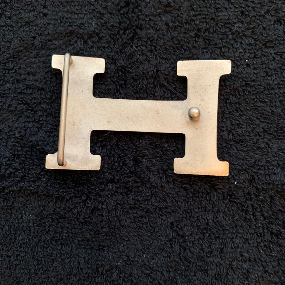 HERMES エルメスベルトH型シルバーバックルヴィンテージオレンジ箱付最終価格