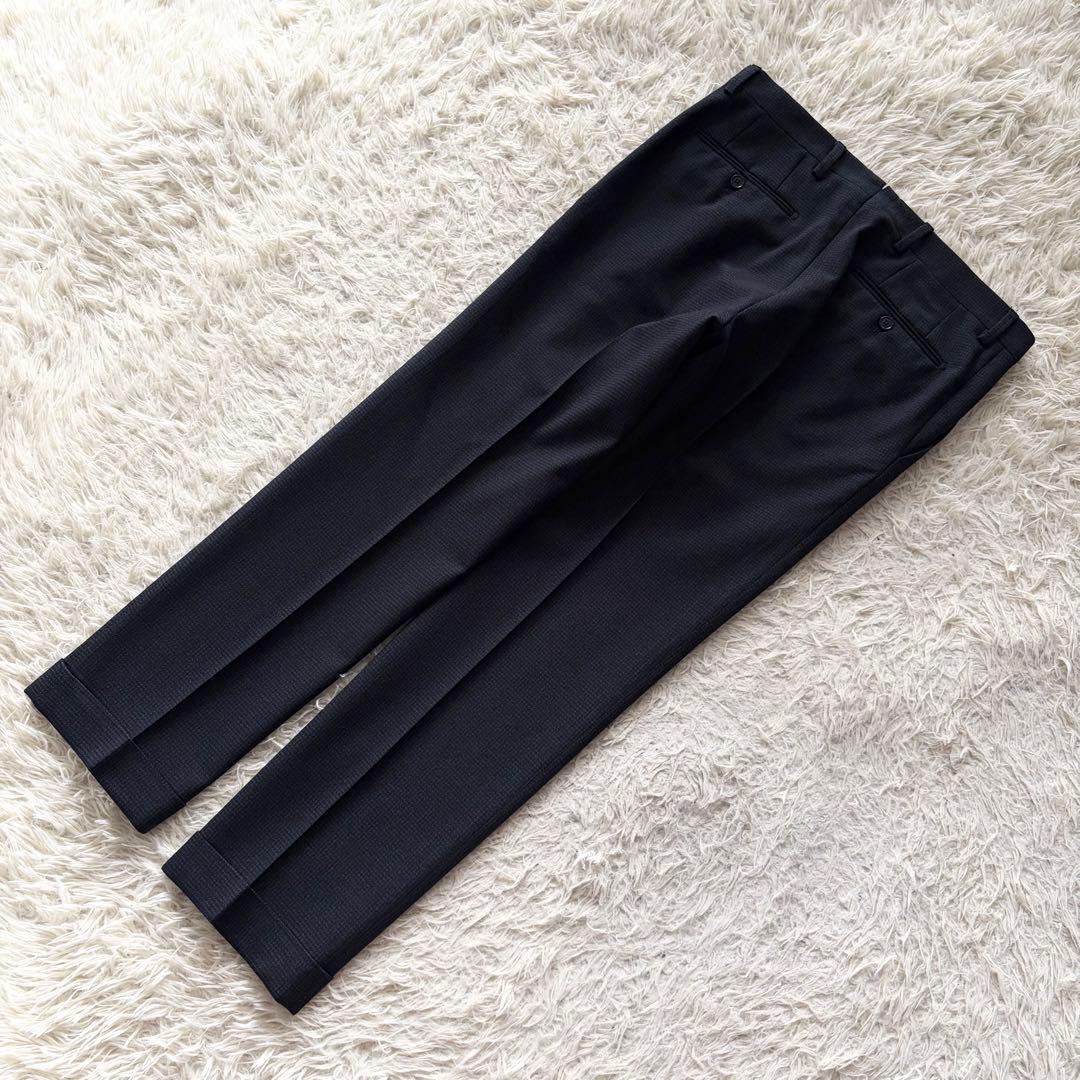 <極美品>LARDINI ネイビー ウール スーツ ブートニエール サイズ48