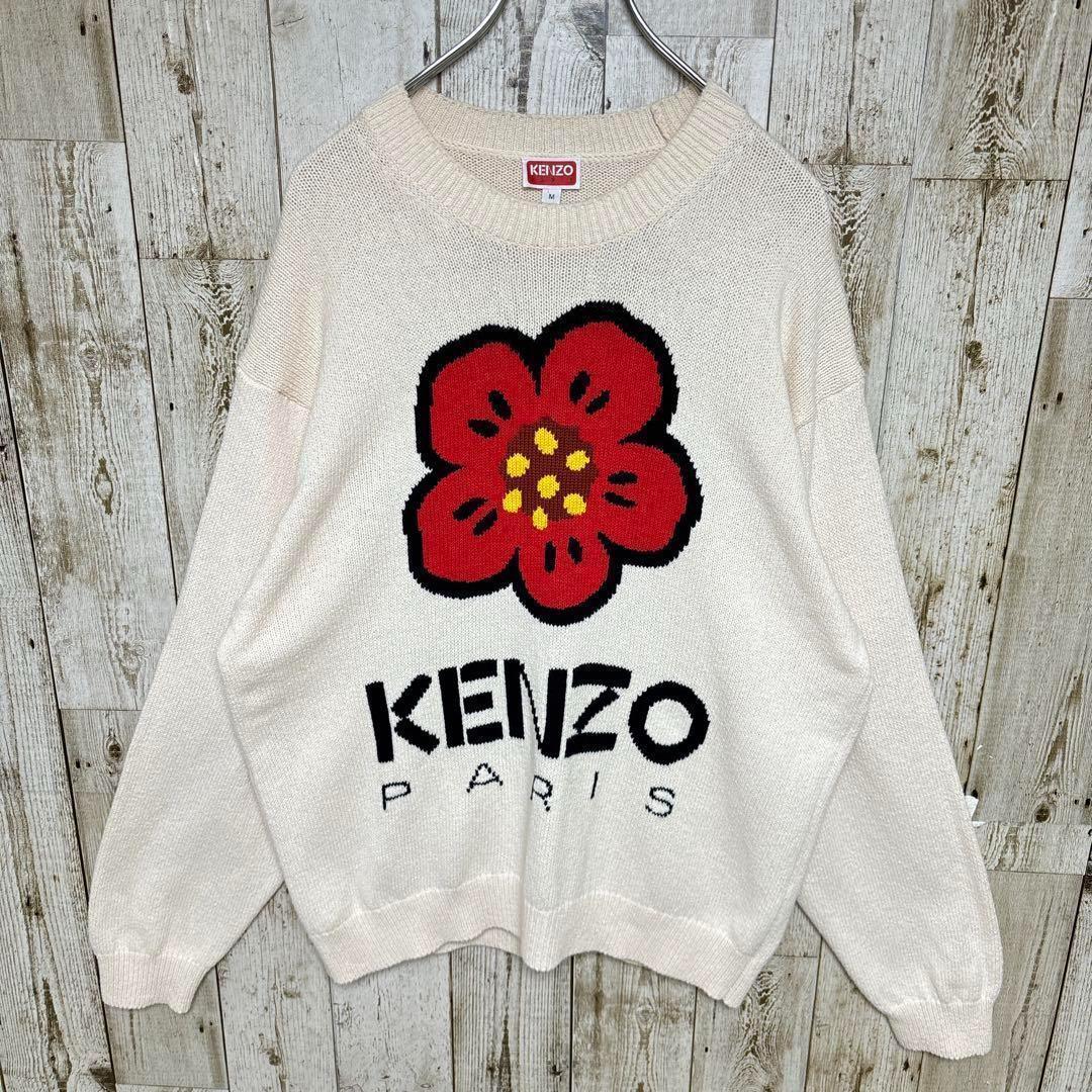 a741【即完売モデル】ケンゾー　花柄　ロゴ　ニット　セーター　入手困難　良品