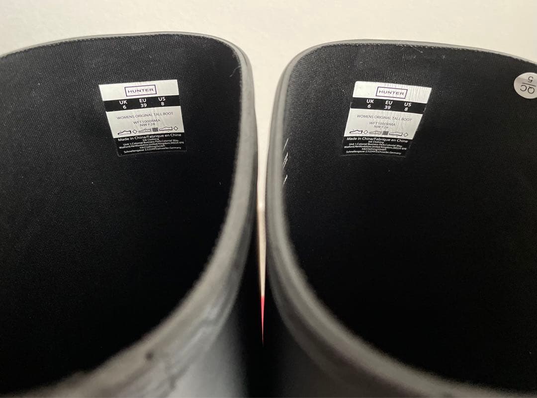 Yui　 【25㎝】HUNTER ロング レインブーツ 雨靴 ブラック 黒