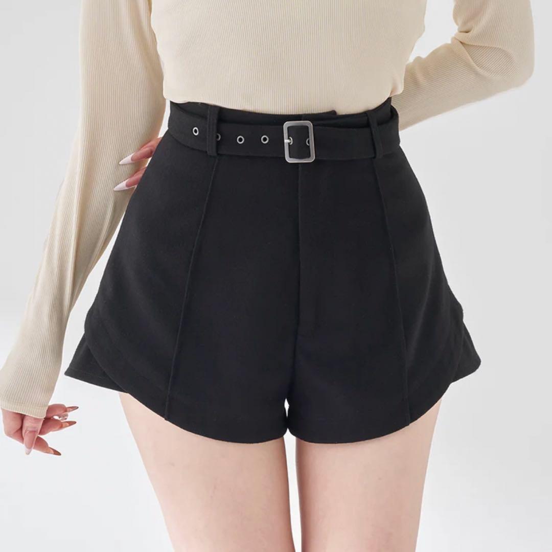 Darich サイドスリットハイウエスト ショートパンツ 黒 Mサイズ