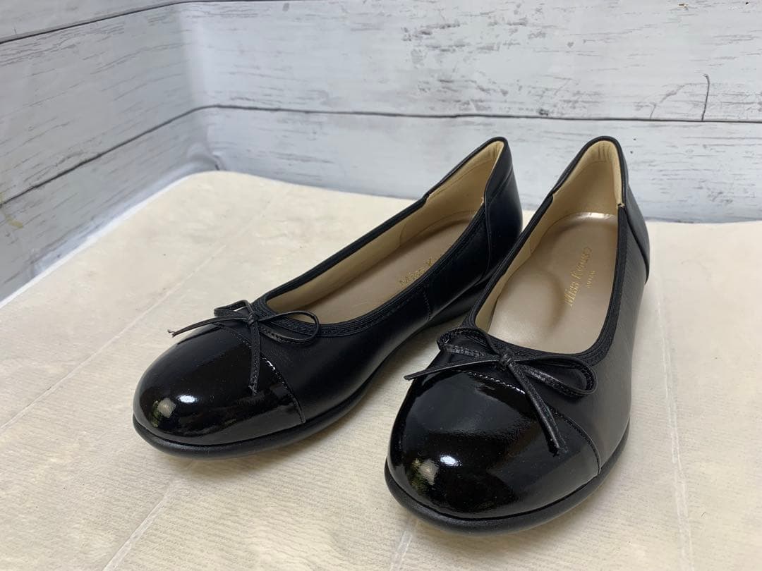 未使用　[Miss kyouko] リボン　バレエシューズ　ラウンドトゥ