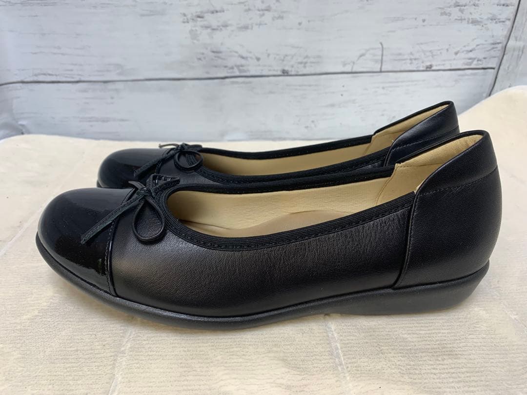 未使用　[Miss kyouko] リボン　バレエシューズ　ラウンドトゥ