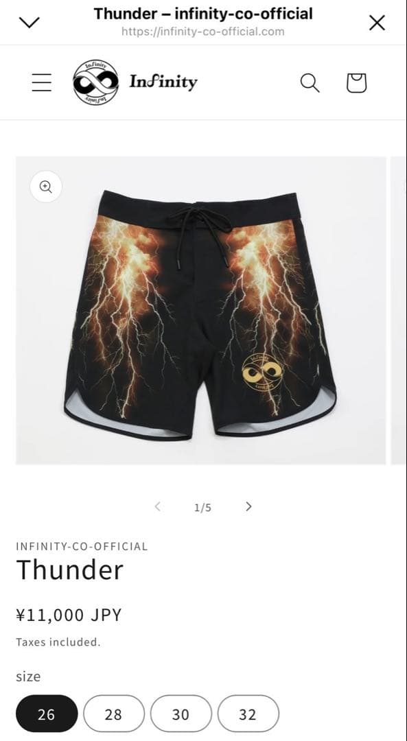t*e様 インフィニティ　サーフパンツ　サイズ26