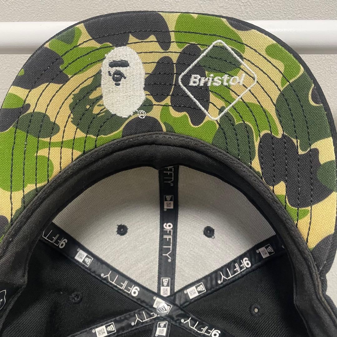 エイプ　エフシーレアルブリストル　キャップ　ブラック　カモ柄