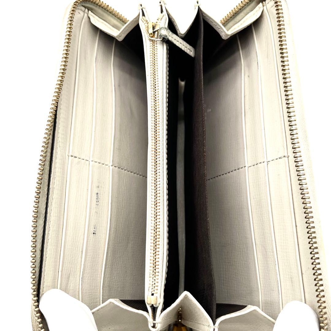 GUCCI ラウンドファスナー　ホースビット　PVCレザー GGマーモント　茶色