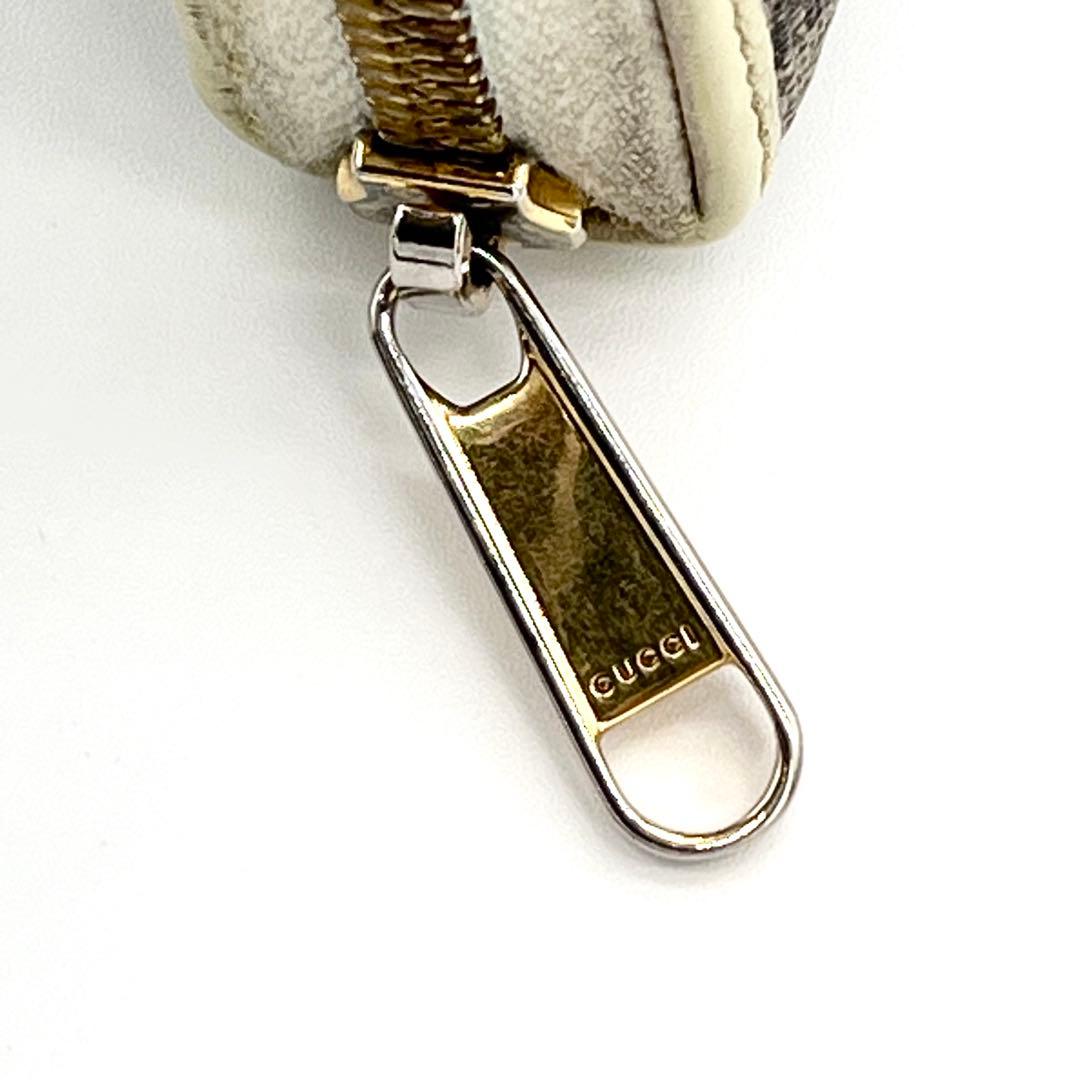 GUCCI ラウンドファスナー　ホースビット　PVCレザー GGマーモント　茶色