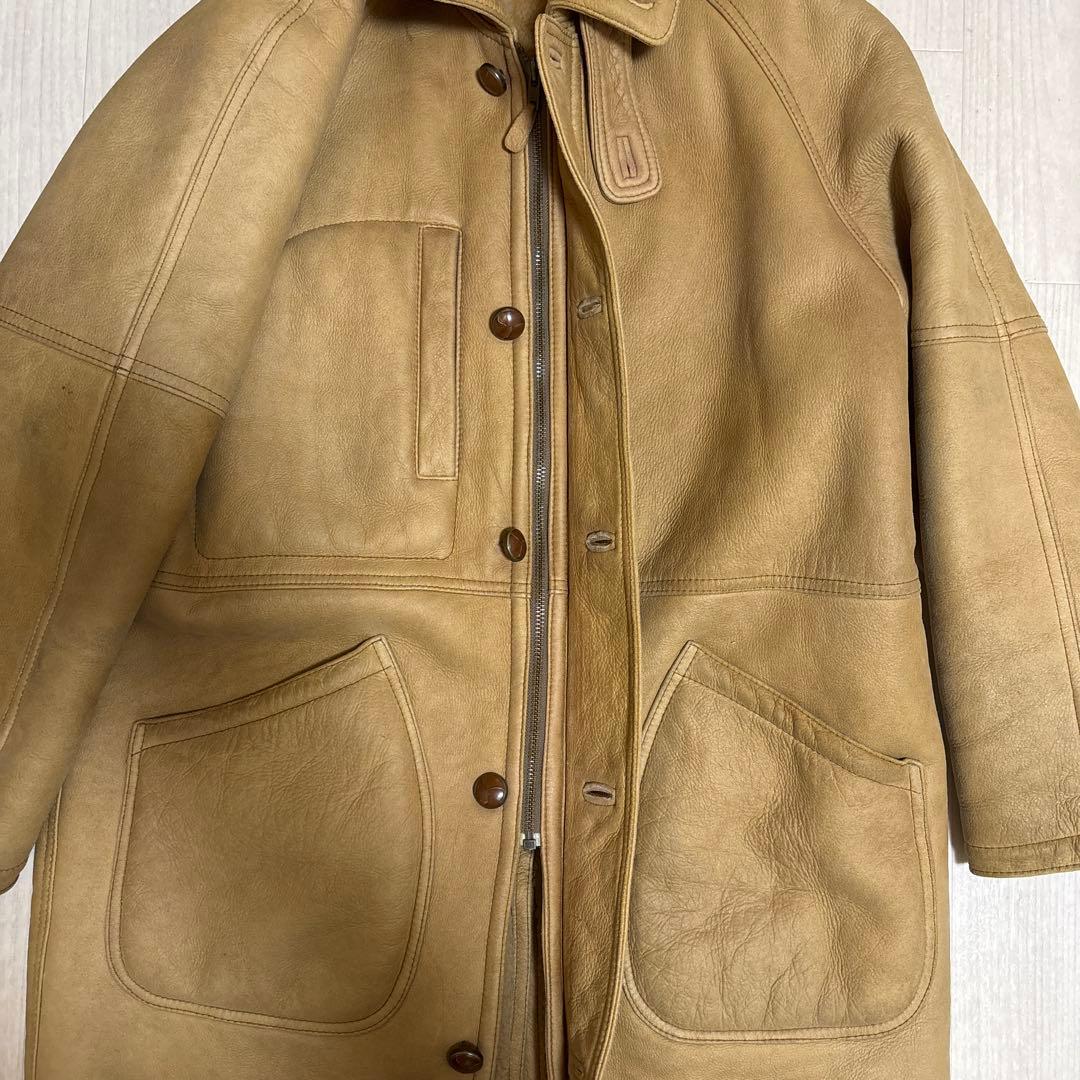 70s~80s Eddie Bauer ムートンコート ジャケット 黒タグ