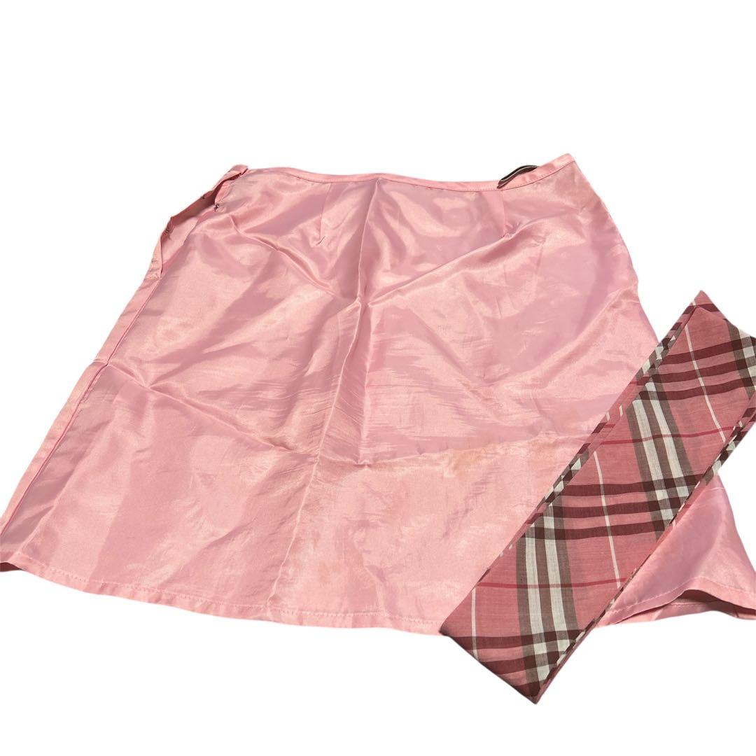 バーバリーブルーレーベル ノバチェックワンピース　ピンク　ベルト　ペチスカート付