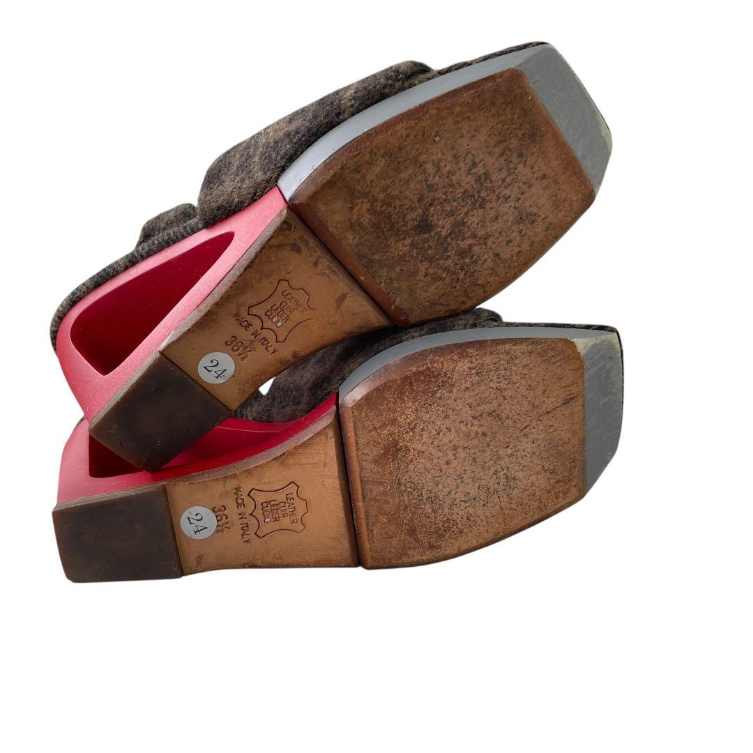 FENDI フェンディ 厚底サンダル ミュール ズッカ柄　36.5 24cm