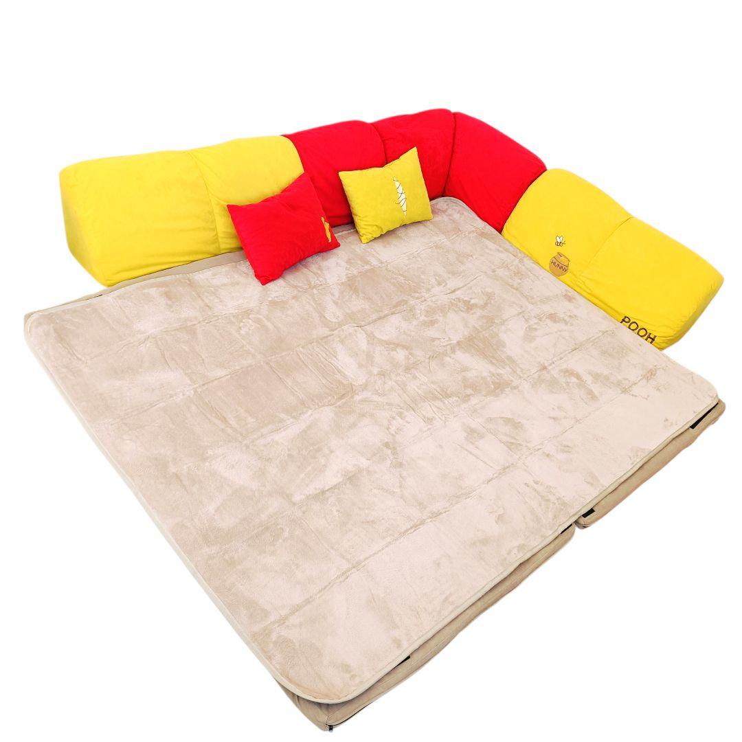 【2/2】ベルメゾン グータラグ くまのプーさん コーナーローソファーセット