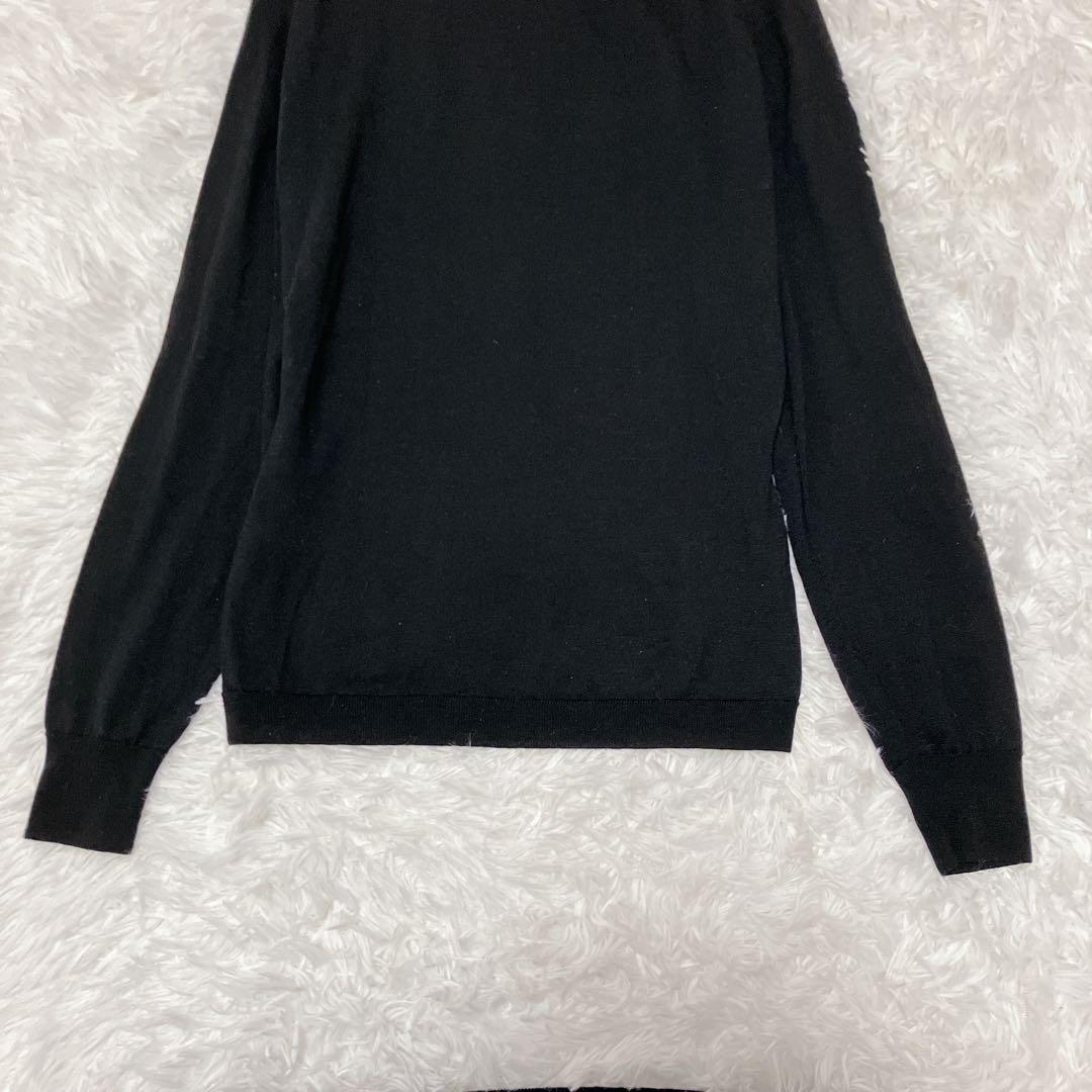 美品 ジョンスメドレー　メリノウール100% ブラック カーディガン M 黒