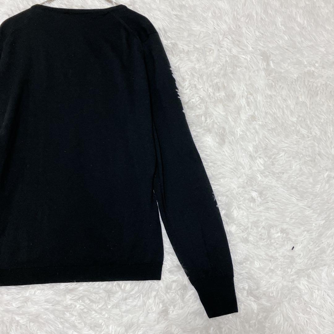 美品 ジョンスメドレー　メリノウール100% ブラック カーディガン M 黒