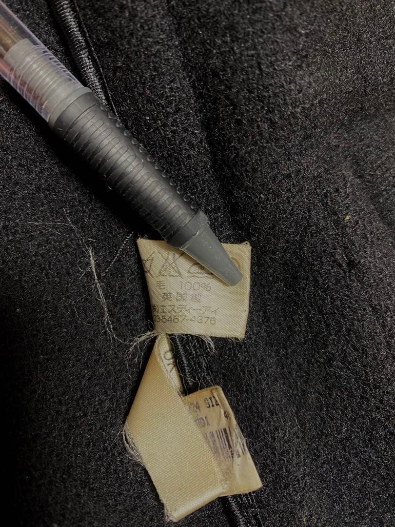 希少moorbrook生地 ヘリンボーンダッフルコート ウール100% ブラック