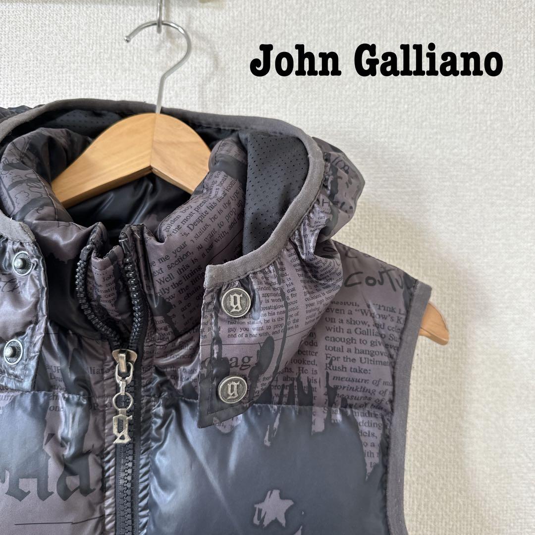 【John Galliano】NEWS PAPER DOWN VEST 希少