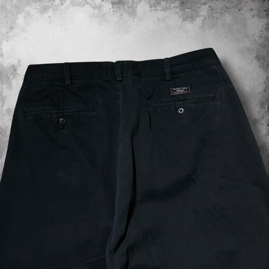 90s RalphLauren ポロチノ 初期タグ 黒チノパン ヴィンテージ