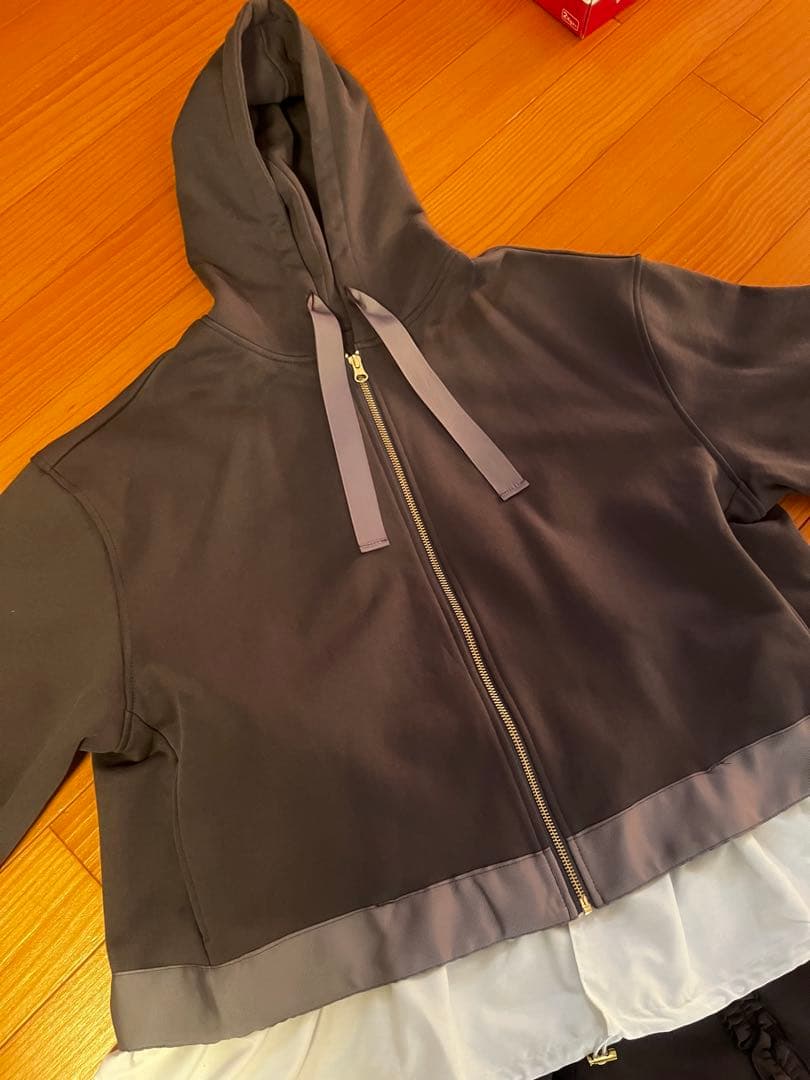 ダークブラウン フード付き パーカー セット