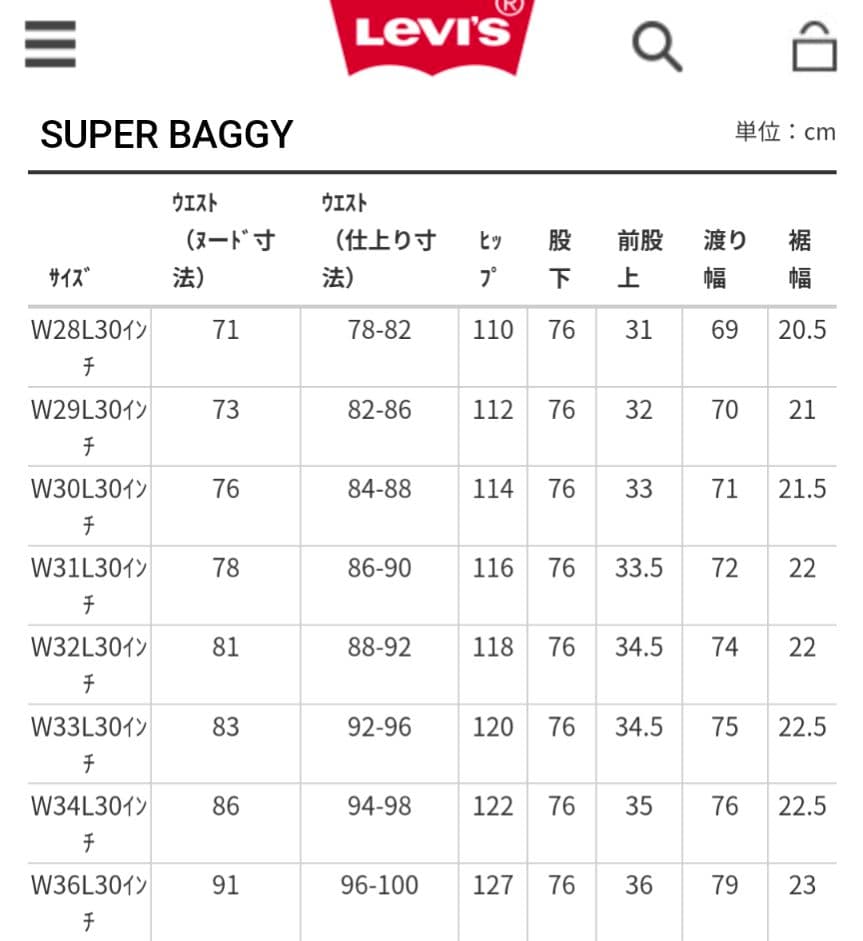 LEVI'S SUPER BAGGY スーパーバギー ブラック W36×L30