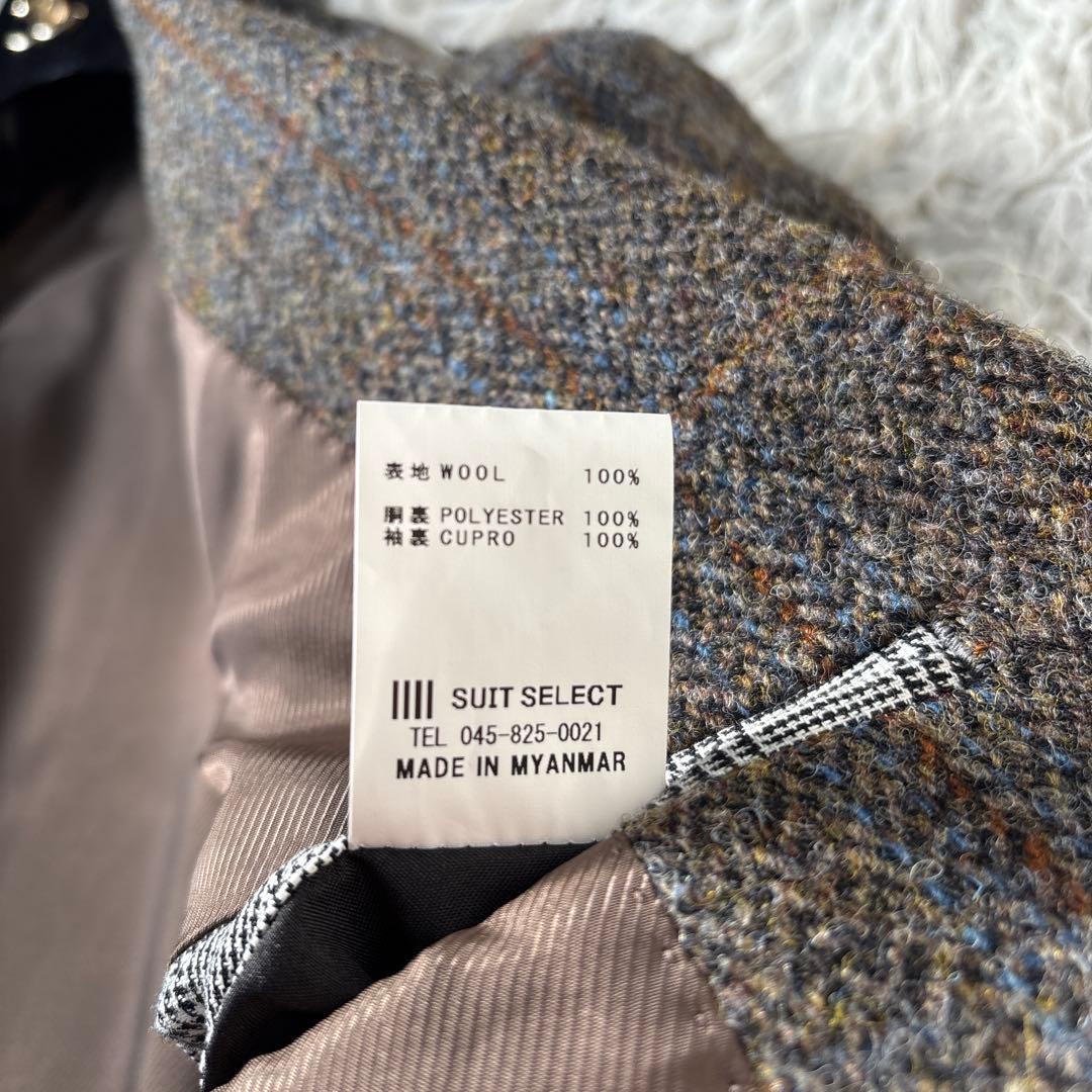 超人気☆【スーツセレクト】ハリスツイード　チェック柄　2B 本切羽　A6 L