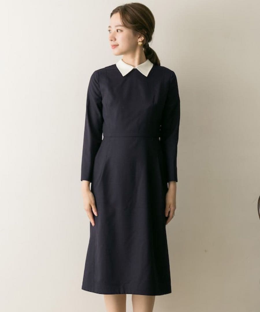 未使用　セルフォード　襟付きワンピース　ネイビー