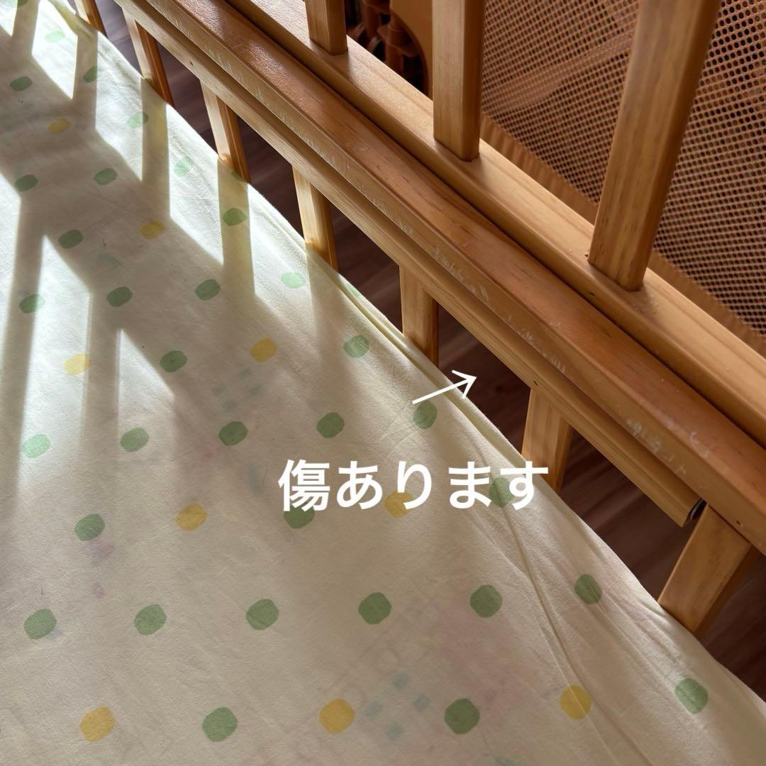 カトージ ハイシートベビーベッド02399 ナチュラル キャスター付き　清潔