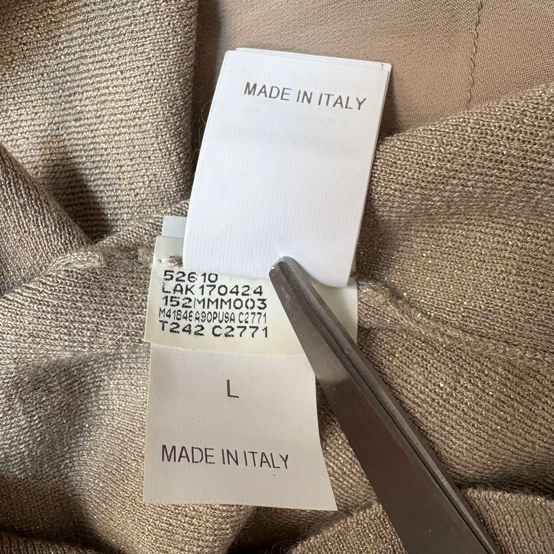 極美品 ブルネロクチネリ カシミヤ シルク ラメニットワンピース Lサイズ