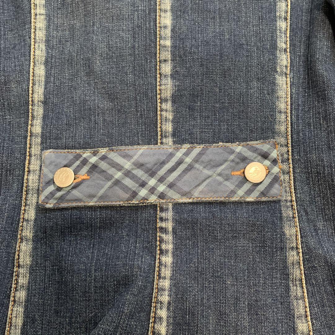 バーバリーブルーレーベル　デニムジャケット　デニムブルゾン　ウォッシュ加工　M