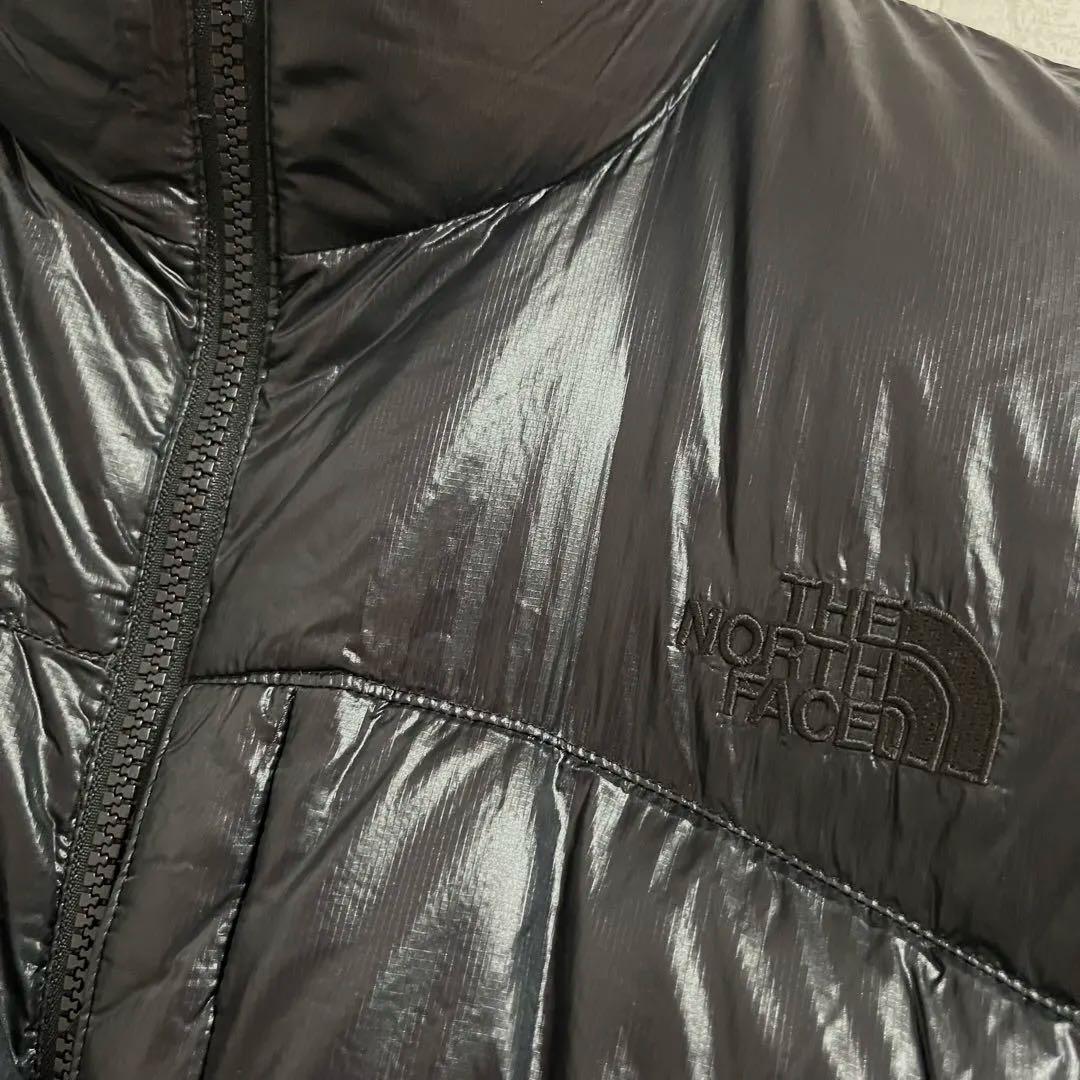 ノースフェイス ダウンジャケット ロゴ黒 XL