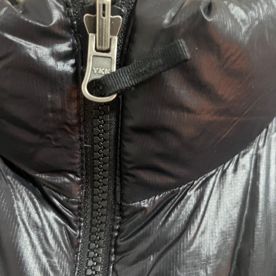 ノースフェイス ダウンジャケット ロゴ黒 XL