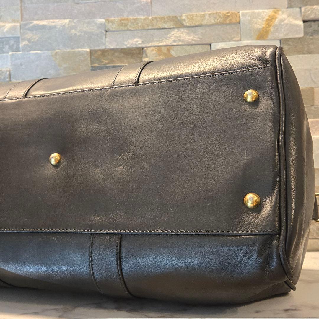 Hunting world　ハンティングワールド　ボストンバッグ　レザー　黒