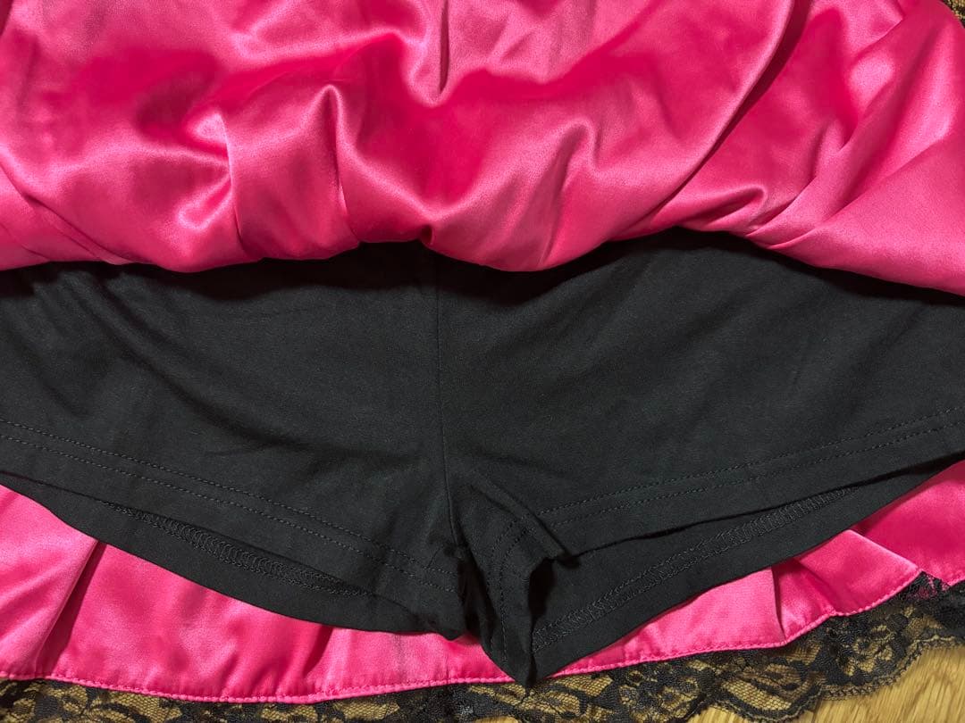 新品未使用 MARS ピンク×ブラックレース ミニスカ スカパン