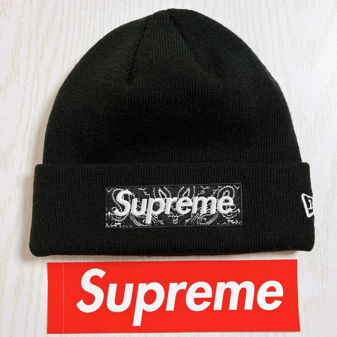 Supreme NEW ERA ニット帽　バンダナ　BOXロゴ　ブラック　黒