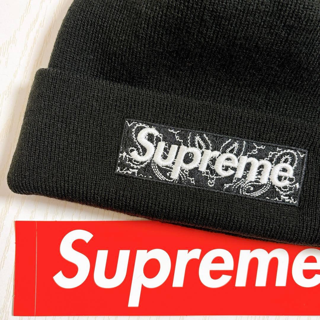 Supreme NEW ERA ニット帽　バンダナ　BOXロゴ　ブラック　黒