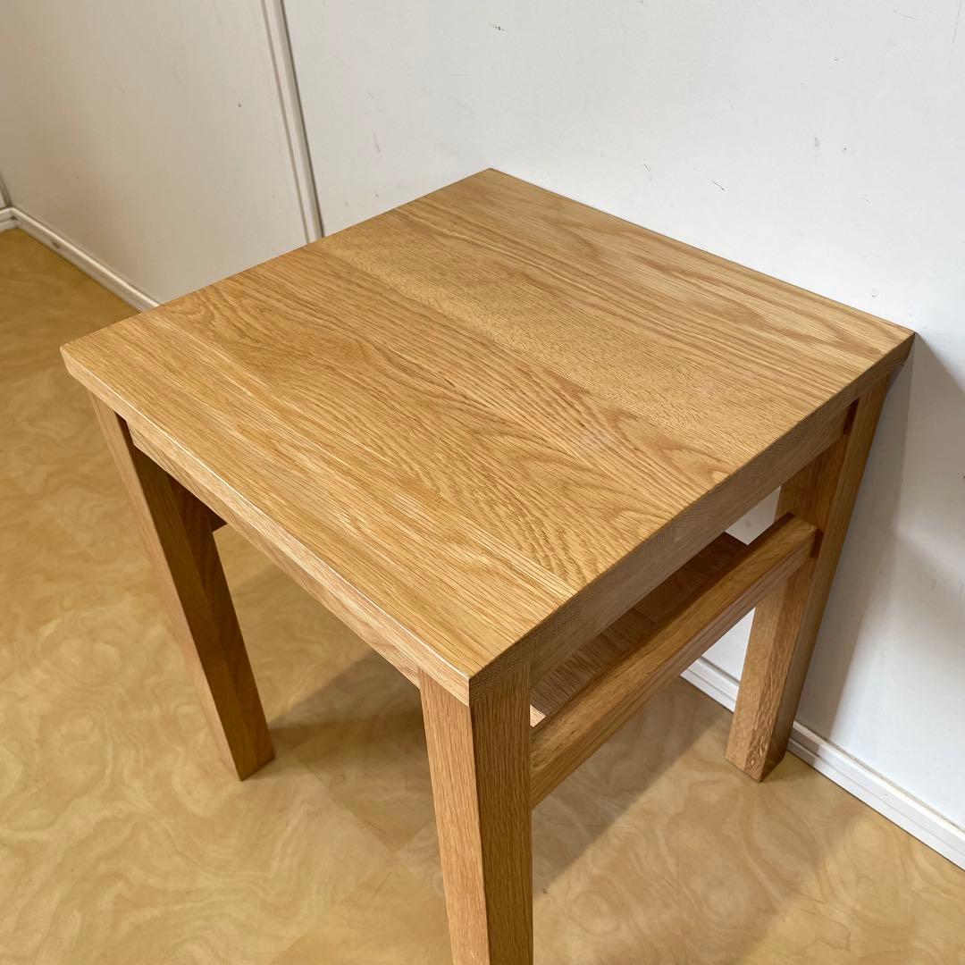 無印良品 オーク無垢材 サイドテーブル ベンチ スツール 椅子 チェア 台 棚