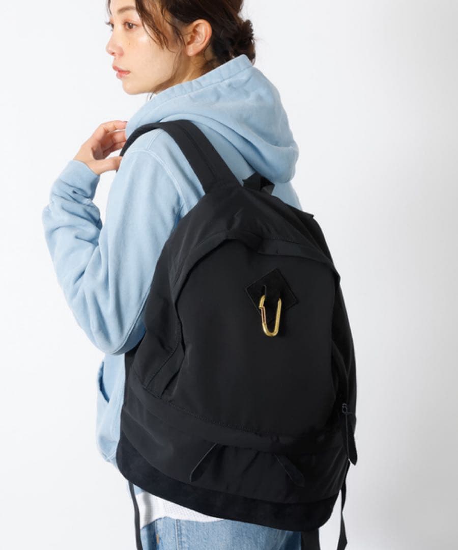 MASTER&Co. カラビナ付きデイパック リュック スエード 黒 良品