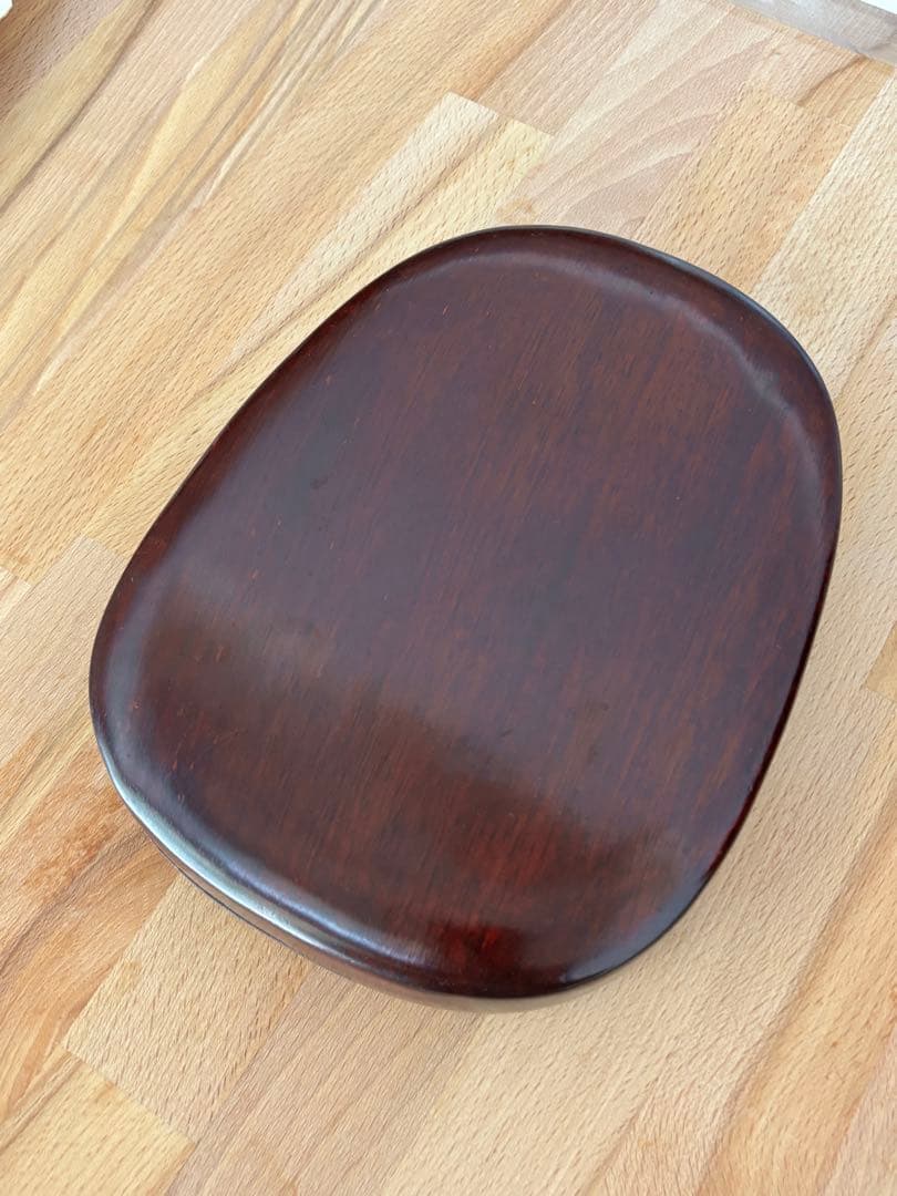 書道　硯　麻子坑端溪硯 三辺花 楕円七吋