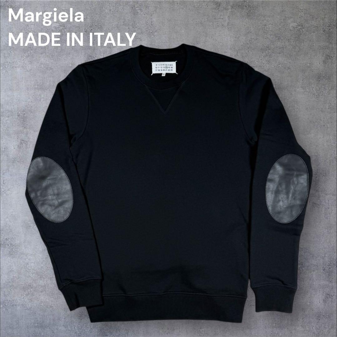 美品 Maison Margiela エルボーパッチスウェット 黒 マルジェラ