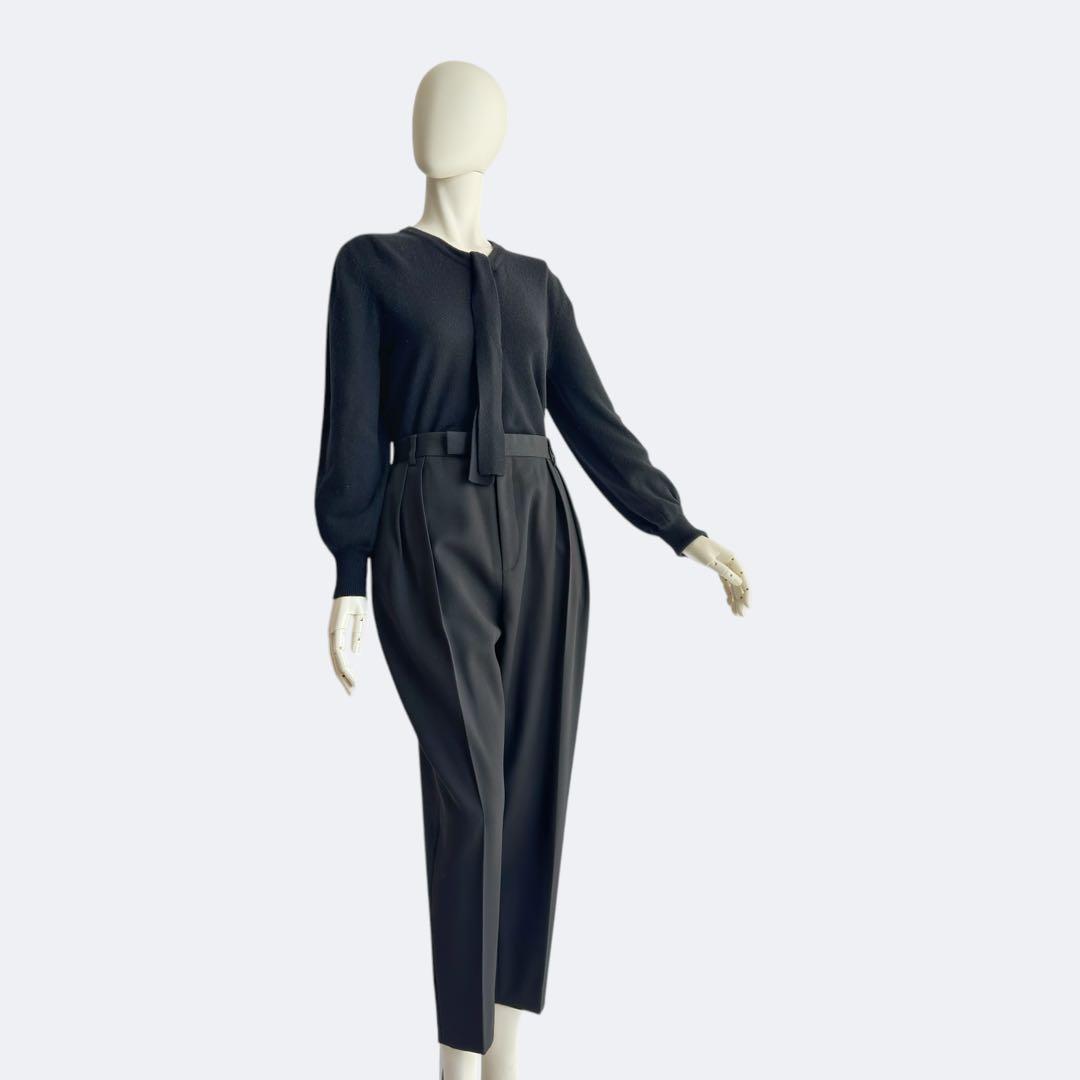 CELINE セリーヌ パンツ レディース ブラック ウール タック