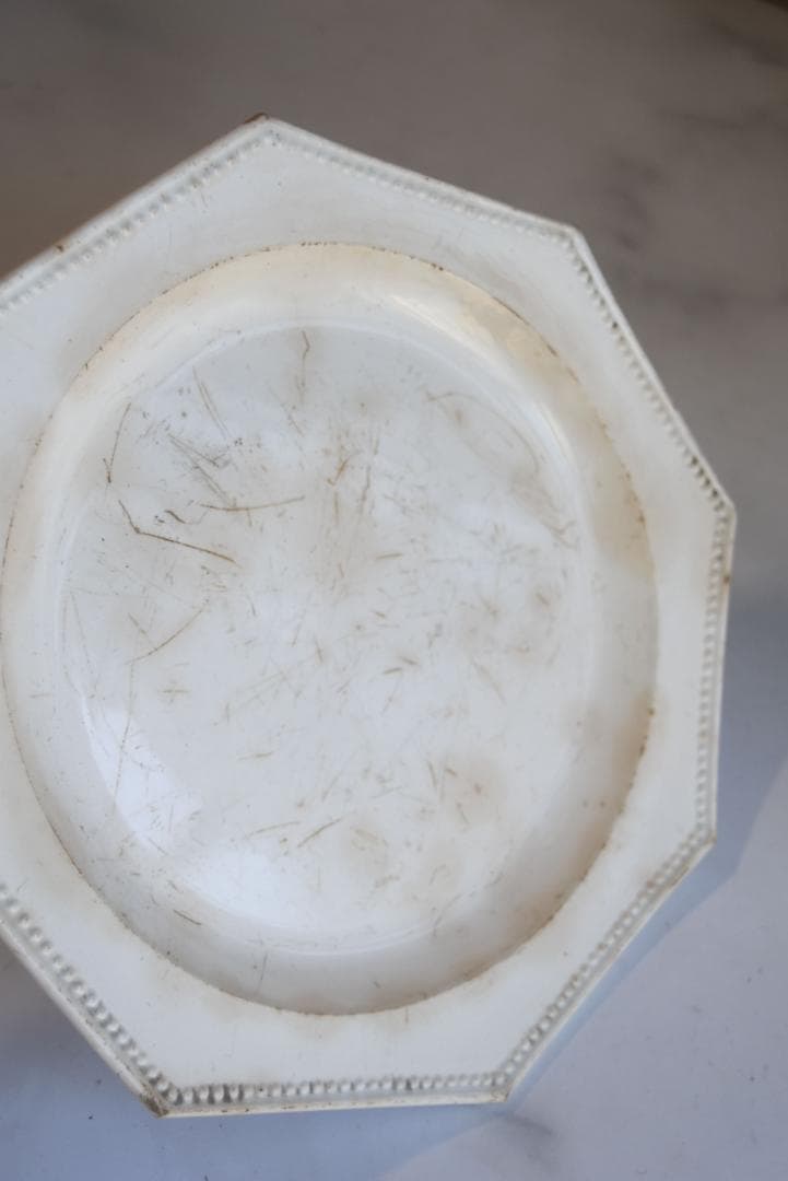 専用　初期モントロー　ファイアンスフィーヌ　襤褸の美しいオクトゴナル皿